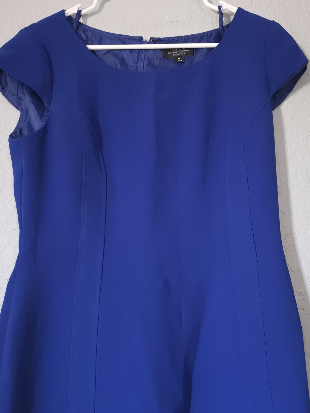 Tahari Cobalt Blue Cap-Sleeve Sheath Dress